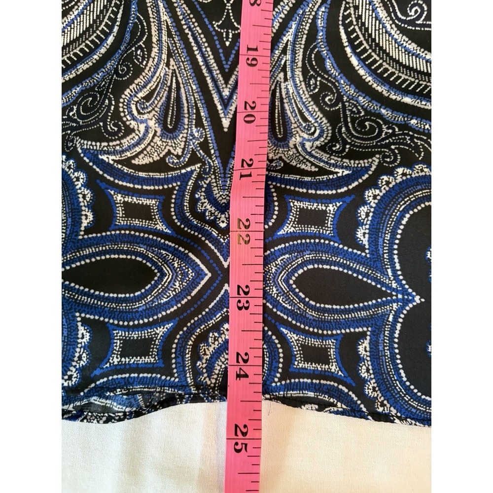 White House‎ Black Market Blue Paisley Silky Blouse Size Small Long Sleeve - Picture 9 of 10